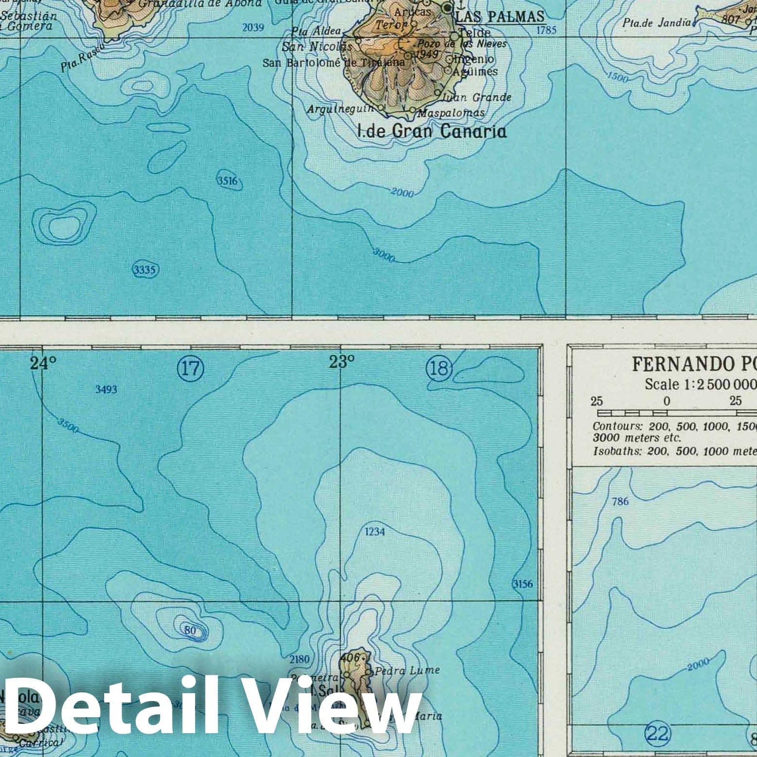 Atlantic Ocean Islands: Jan Mayen, Faeroe, Madeira, Canary, Cape Verde - 1967 Historical Map Print