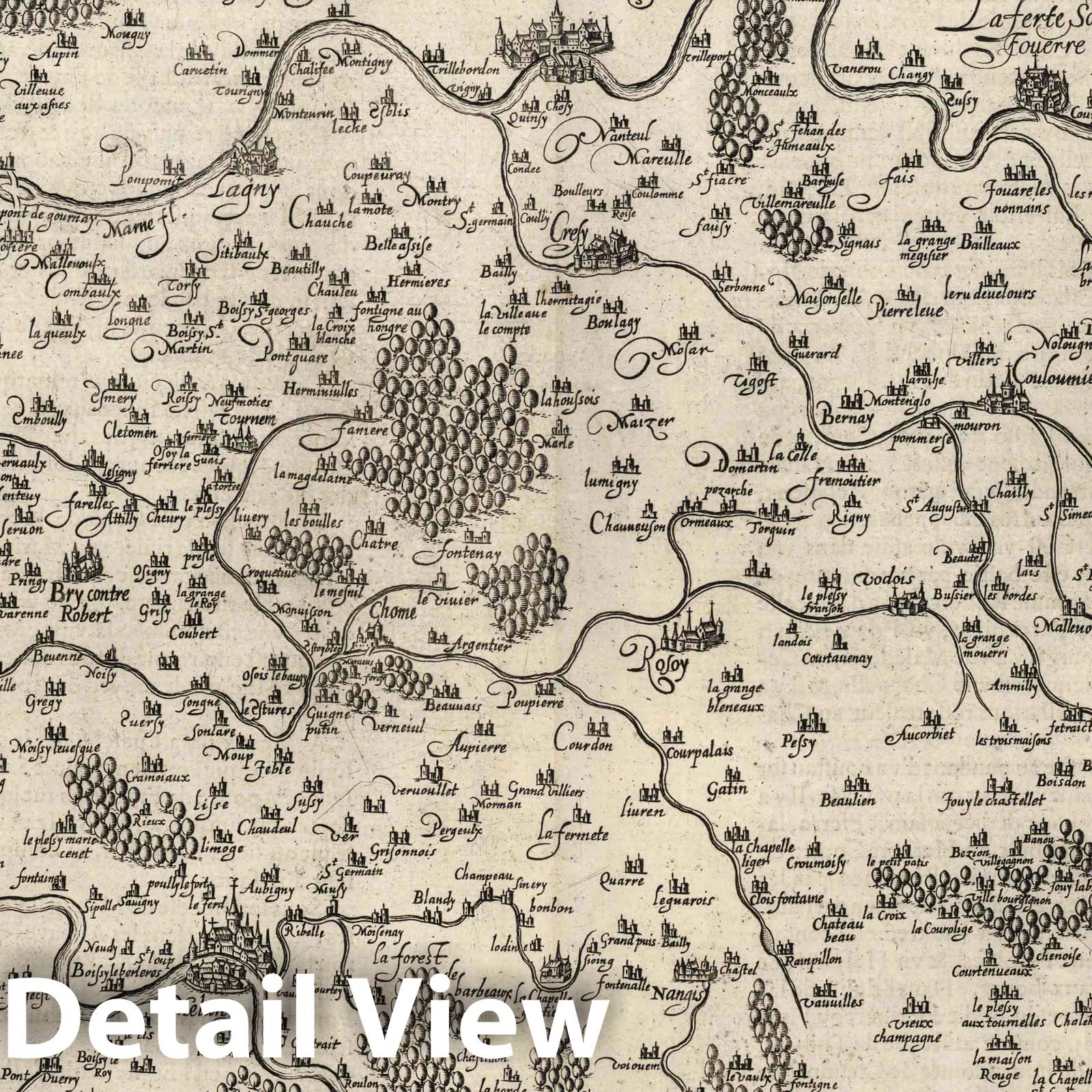 Brie, 1632 - Historical Map Print from Theatre geographique du royaume de France