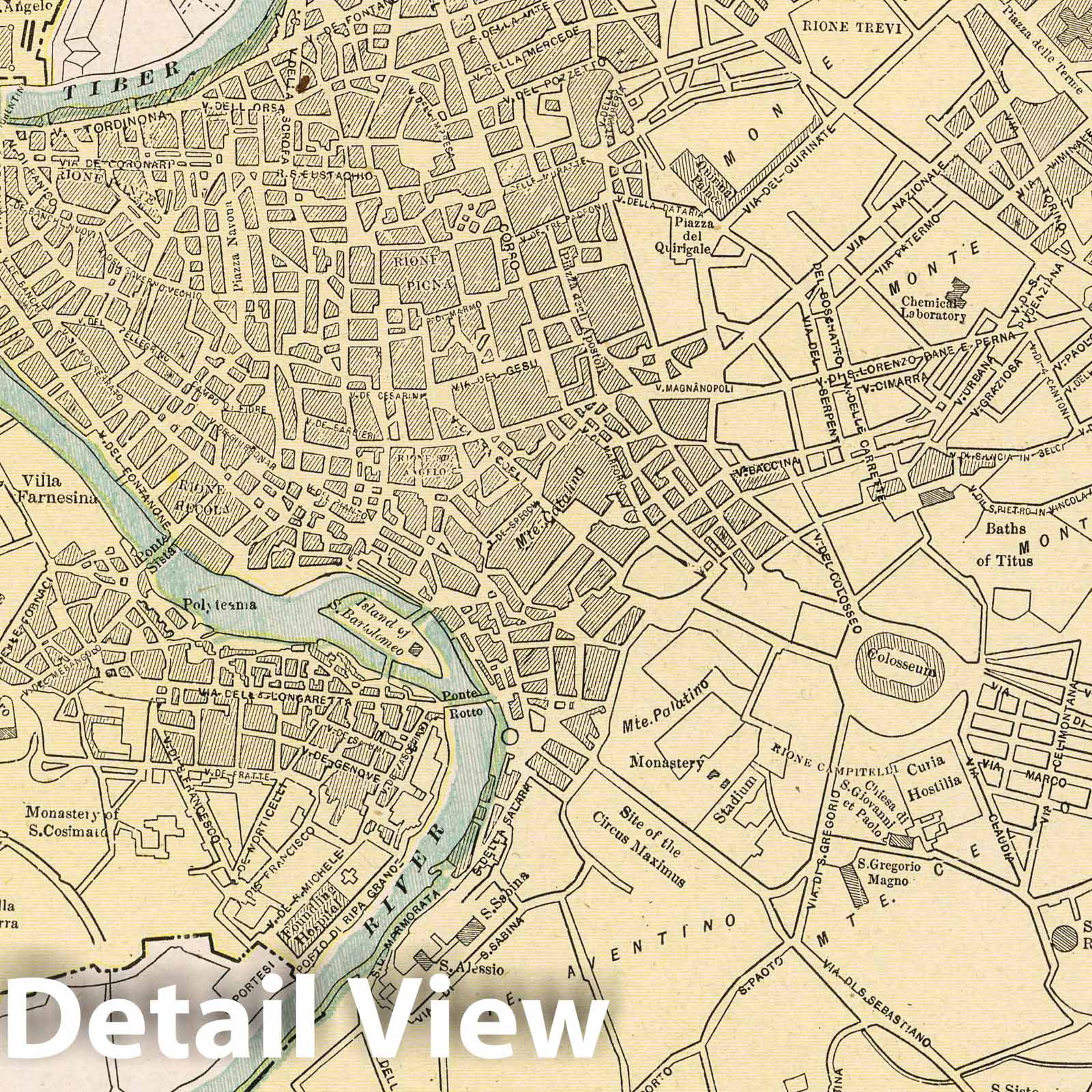 Rome Italy - Railroad Map, 1901 - Historical Map Print