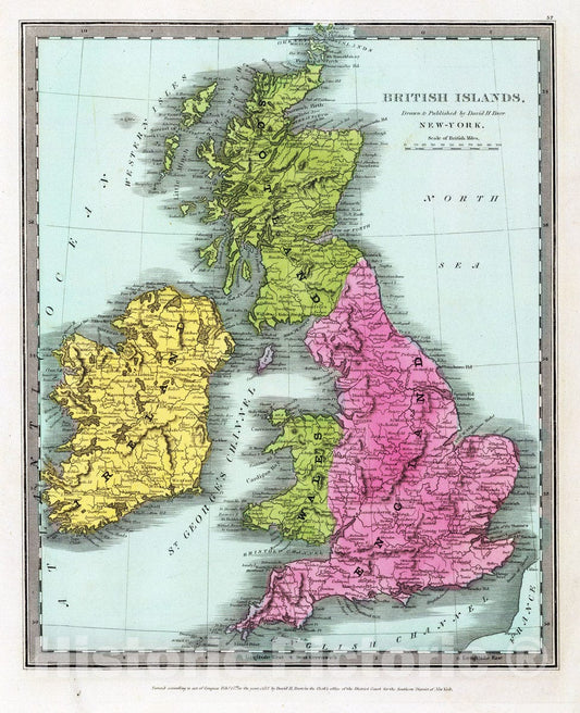 Historic Map : 1835 British Islands : Vintage Wall Art
