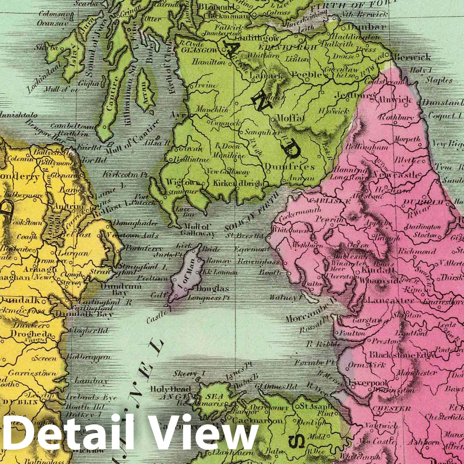 British Isles, 1835 - Historical Map Print from Burr's Universal Atlas