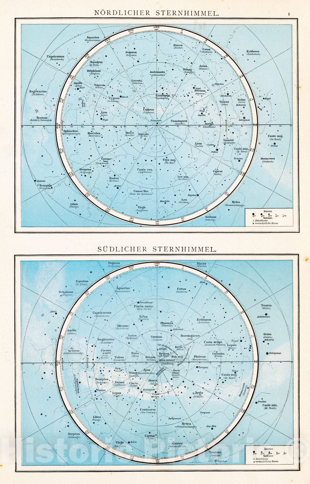 Historic Map : 1881 N, S. Sternhimmel. - Vintage Wall Art