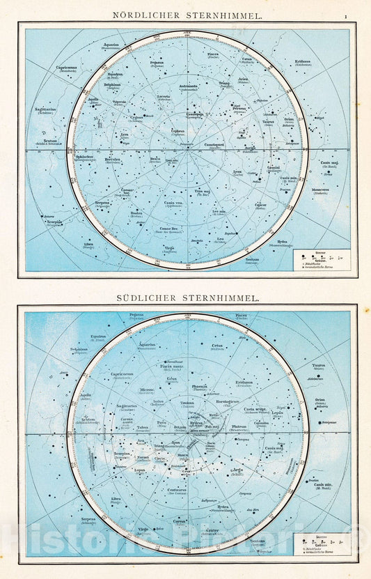 Historic Map : 1881 N, S. Sternhimmel. - Vintage Wall Art