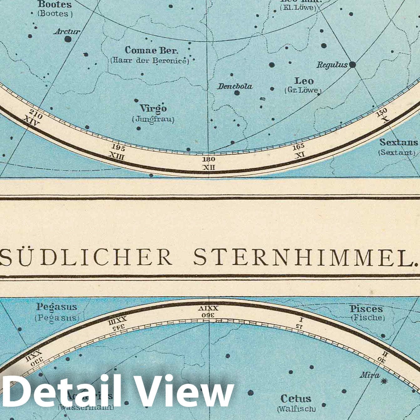 Celestial Hemispheres - Celestial Map, 1881 - Historical Star Chart Print