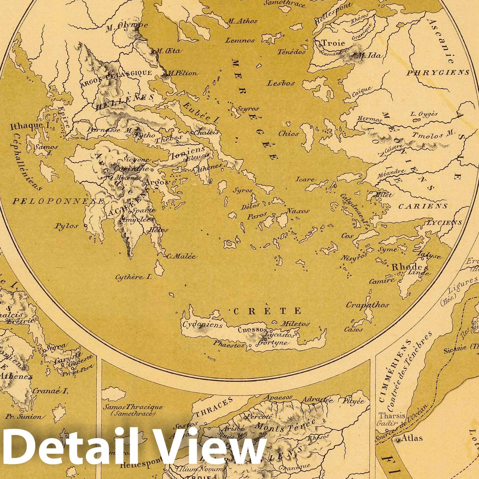 Ancient Greece - Classical Lands, 1874 - Historical Map Print