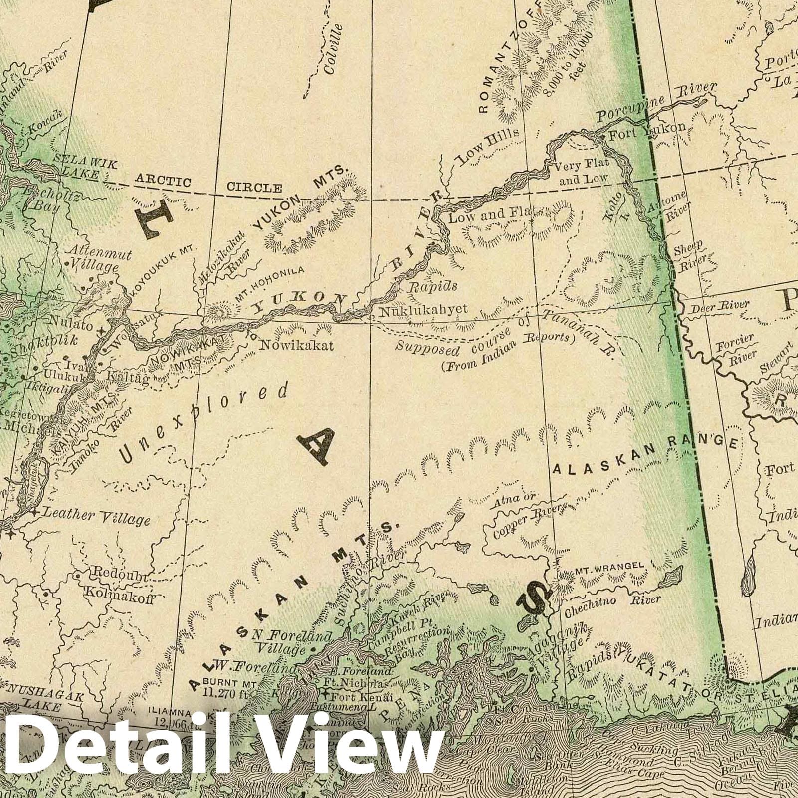 Alaska - Railroad Map, 1879 - Historical Map Print