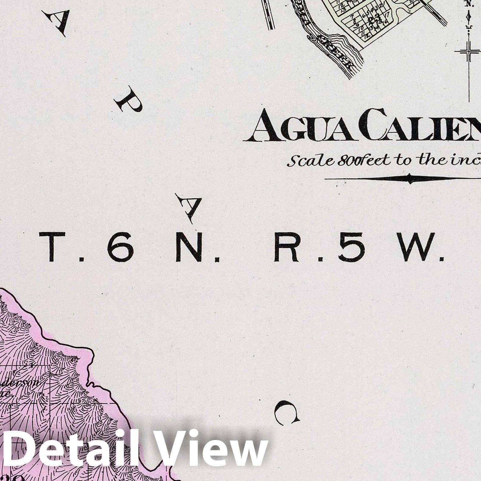Agua Caliente, Sonoma County, California - Railroad Map, 1898