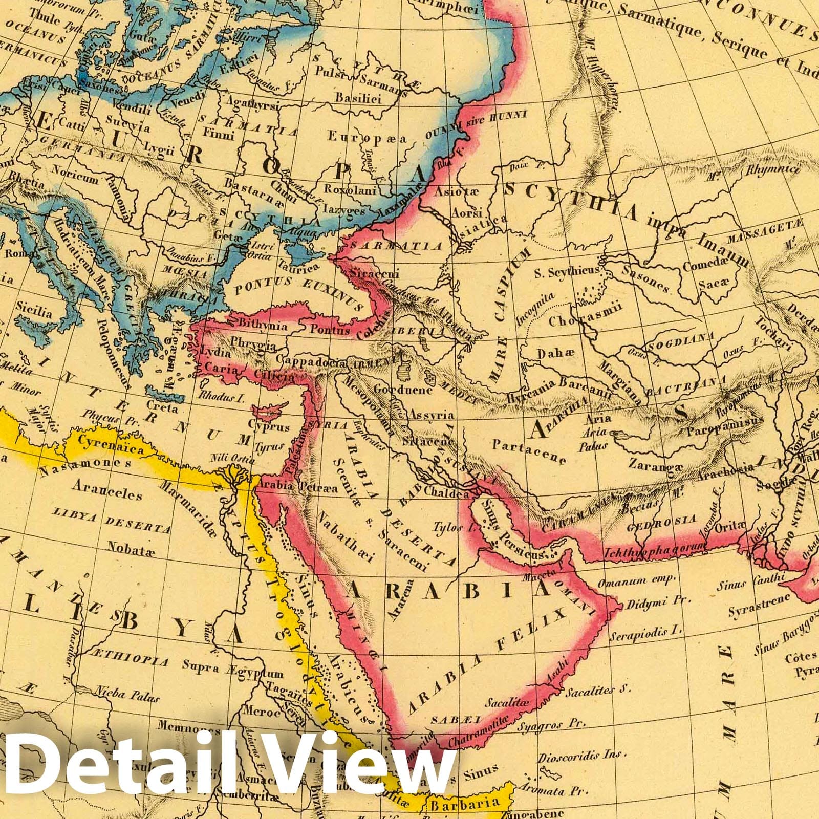 Ancient World: Greece, India, Middle East, and North Africa - River Map, 1837