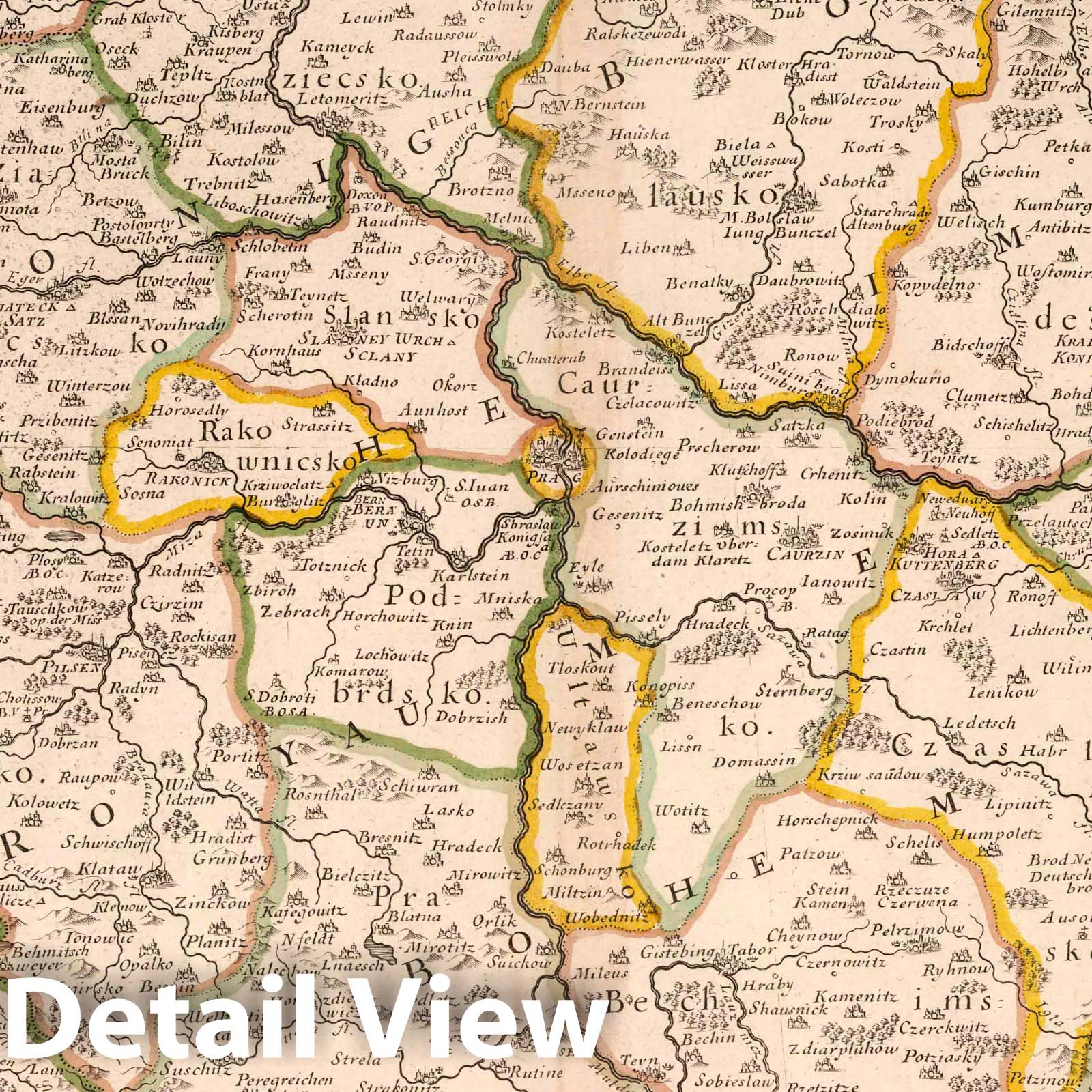 Bohemia, 1654 - Historical Map Print
