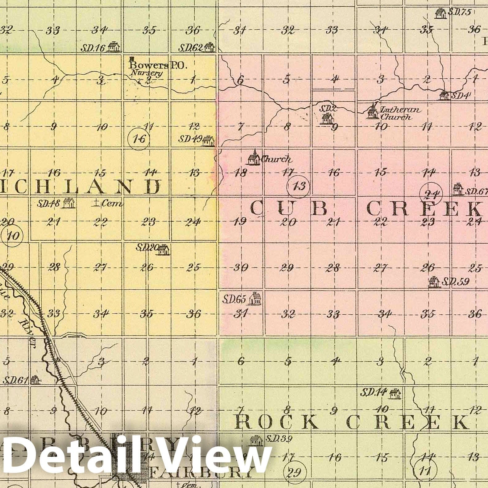 Jefferson County, Nebraska - Railroad Map, 1885 - Everts & Kirk Atlas