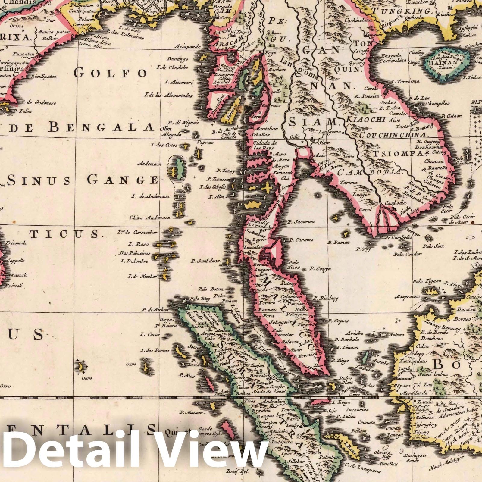 South Asia, 1682 - Frederick de Wit Historical Map Print