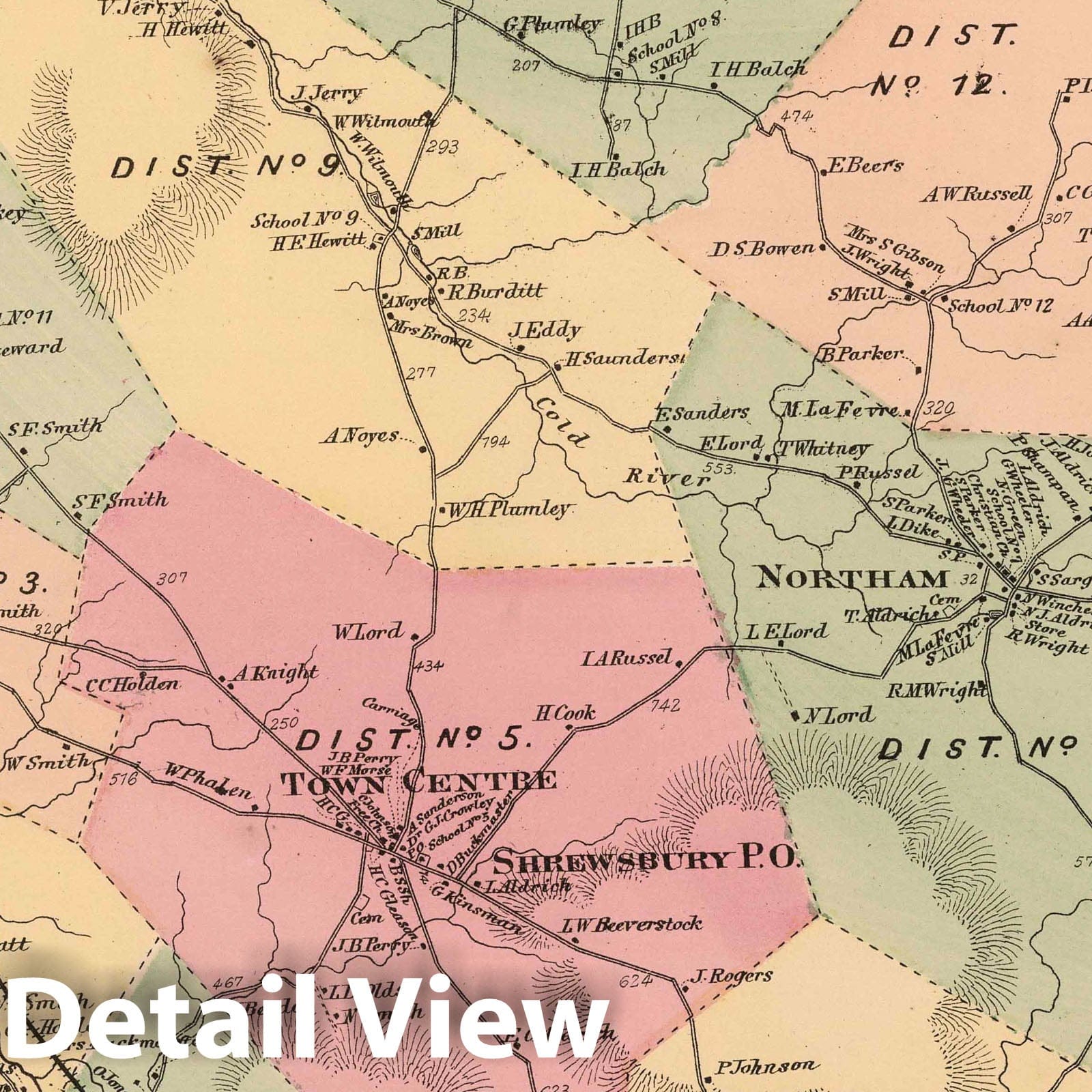 Shrewsbury Township, Rutland County, Vermont - Property Map, 1869