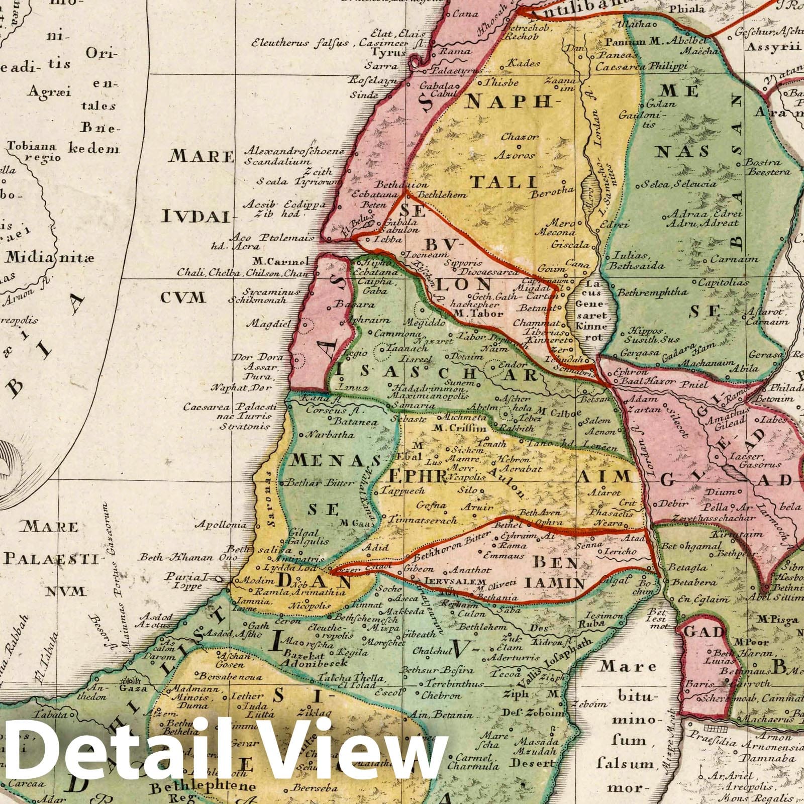 Palestine, 1750 - Historical Map Print from Homann's Atlas
