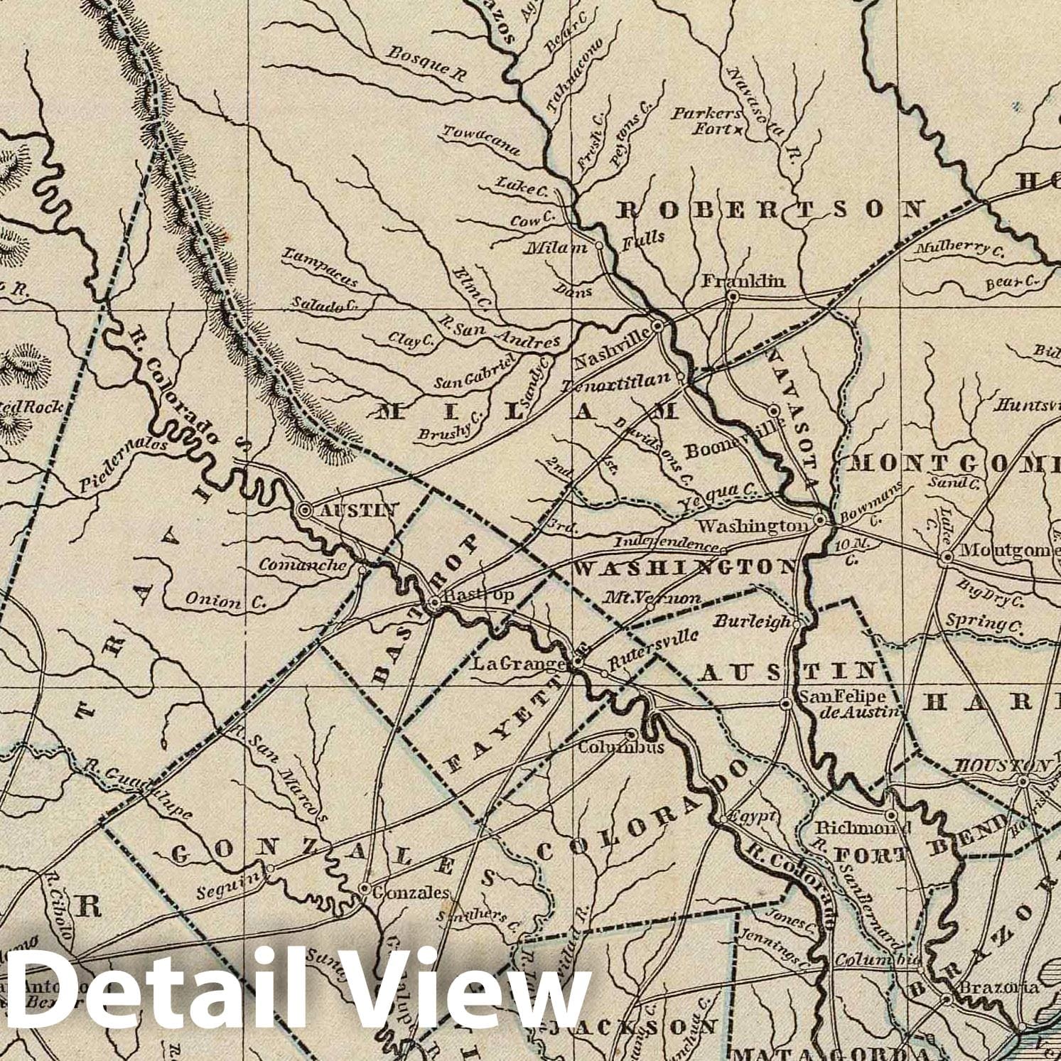 Texas, 1845 - Historical Map Print from Morse's North American Atlas