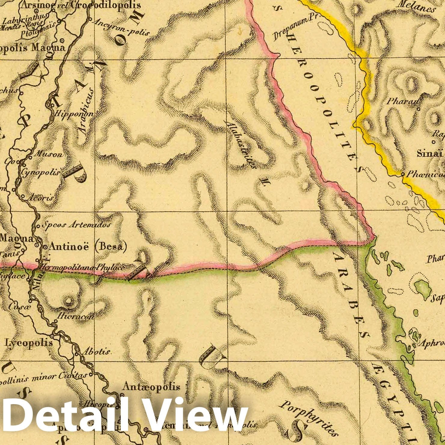 Ancient Egypt - River Map, 1837 - Historical Map Print