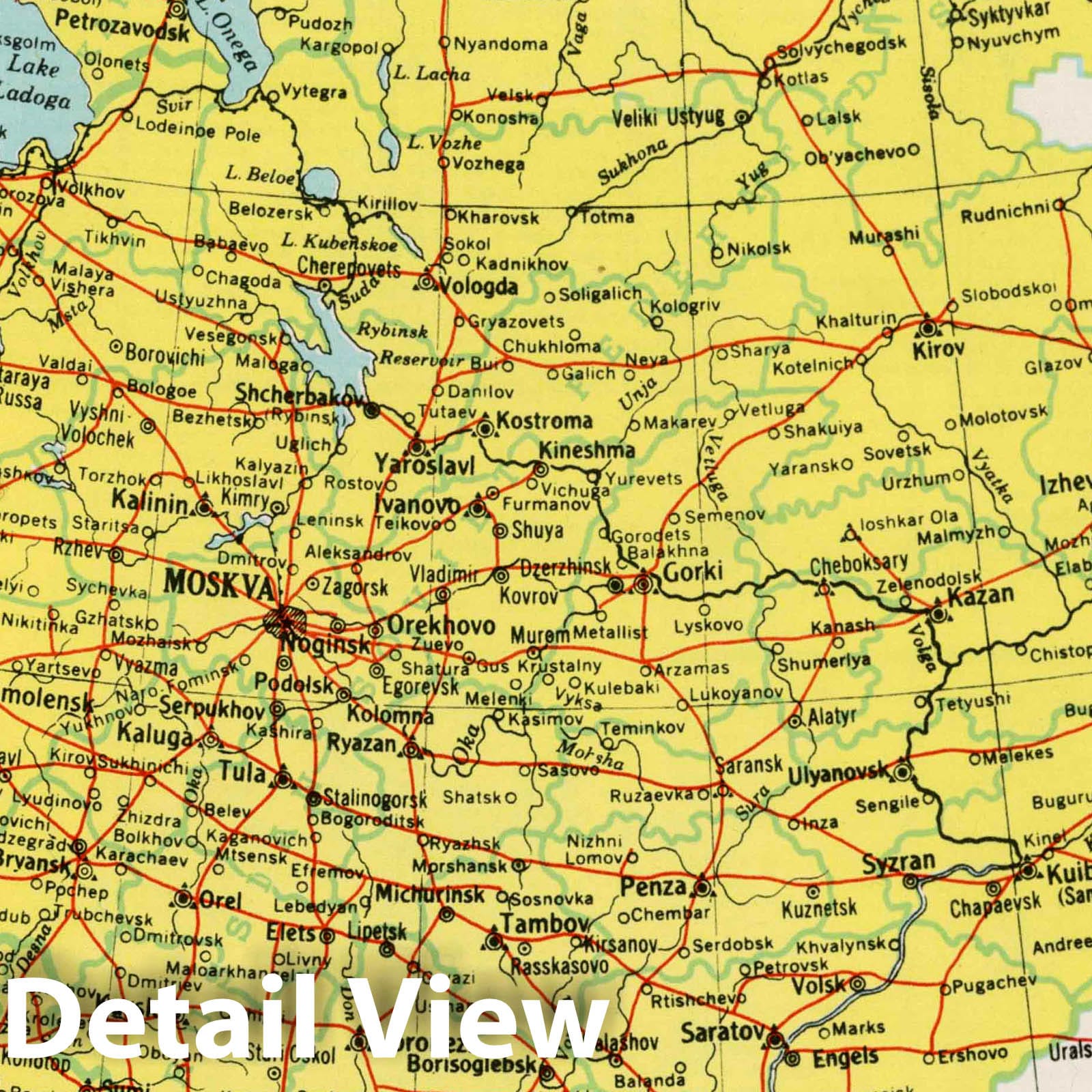 Soviet Union, European Part - Physical Map, 1948 - Hammond's New World Atlas