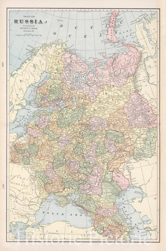 Russia - Railroad Map, 1901 - Historical Map Print