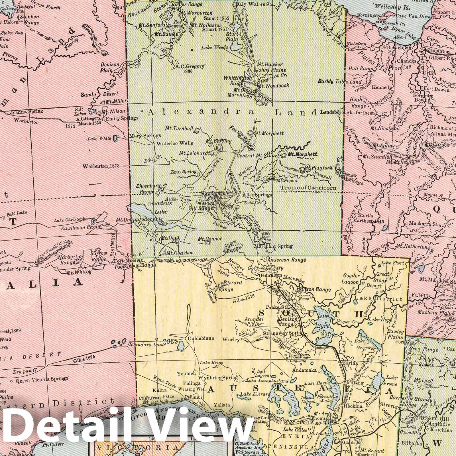 Australia - Road Map, 1901 - Historical Map Print