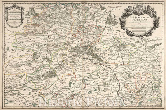 Orleans, France 1700 Historical Map Print - Atlas Francois