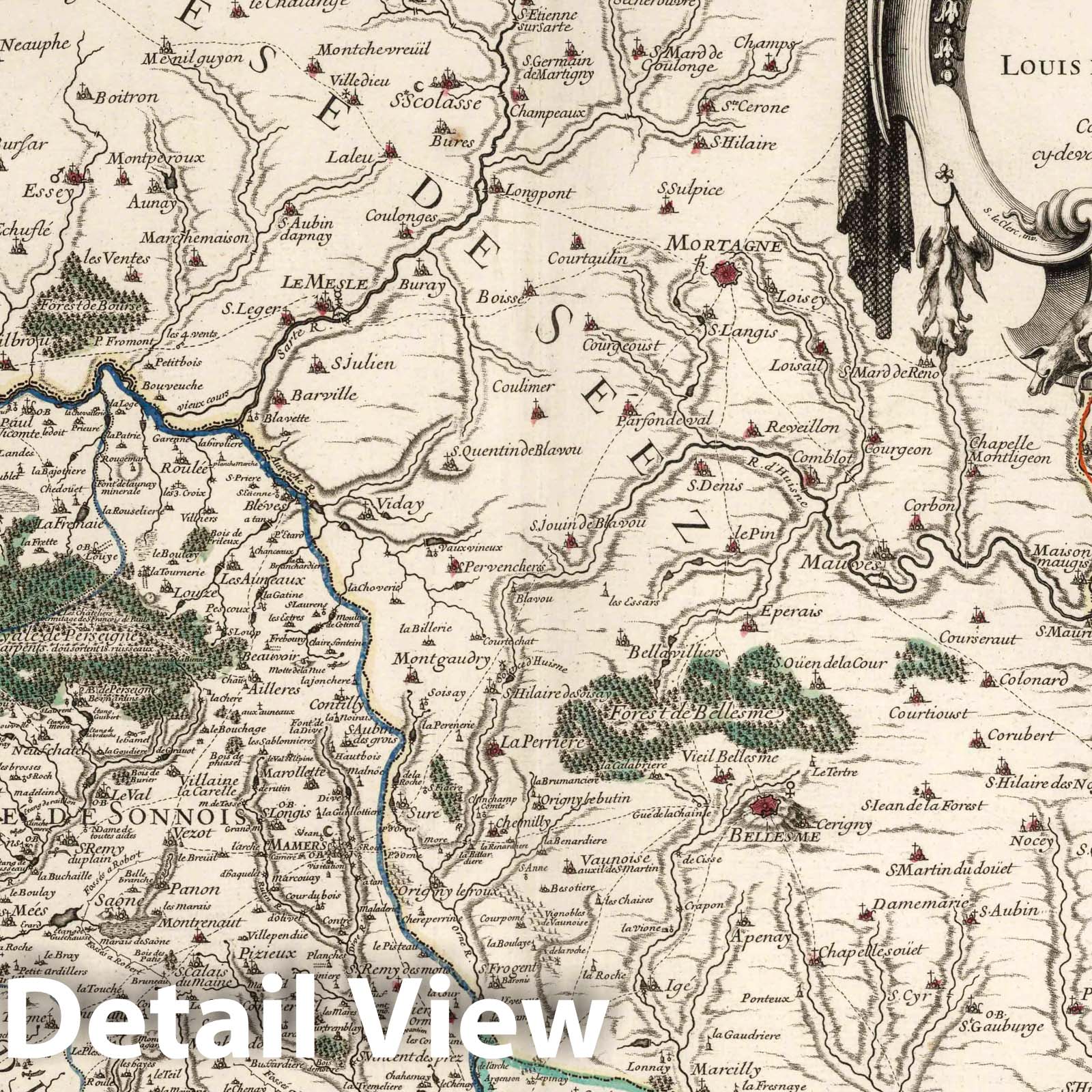 Mans, France 1706 Historical Map Print - Atlas Francois