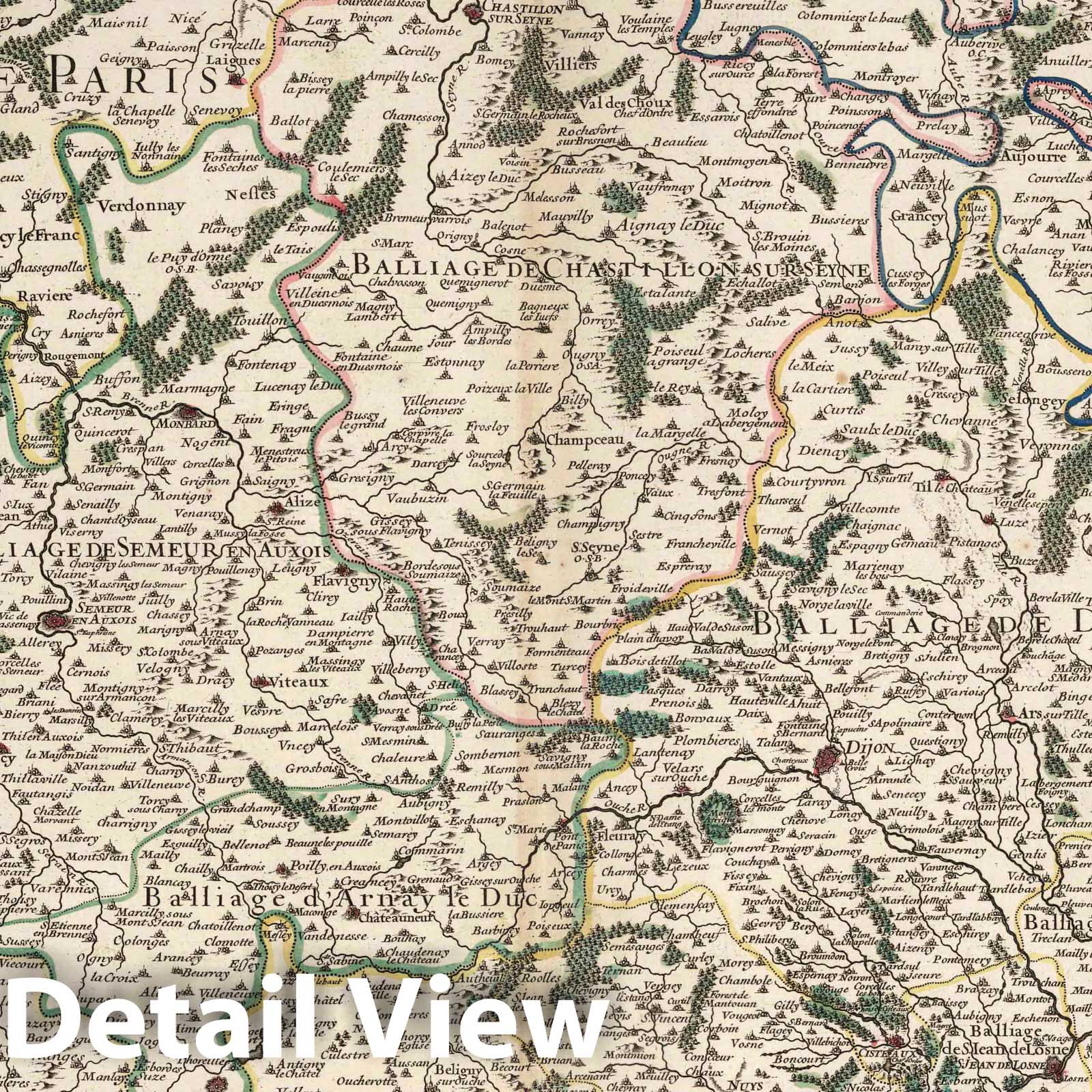 Burgundy and Bresse, Northern Sheet, 1695 - Historical Map Print
