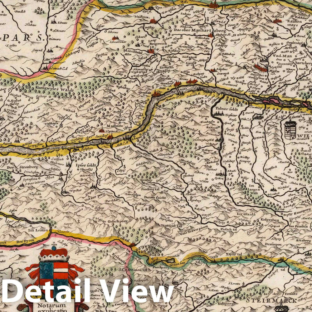 Historic Map : Austria, 1682 Austria Archiducatus. , Vintage Wall Art