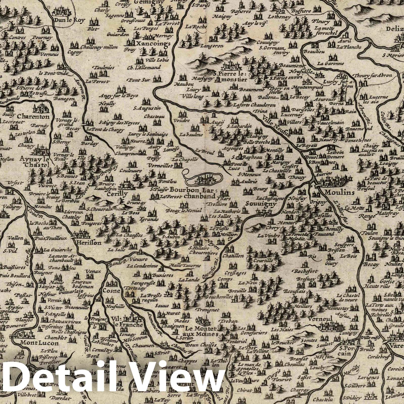 Bourbonnais, France 1632 - Historical Map Print