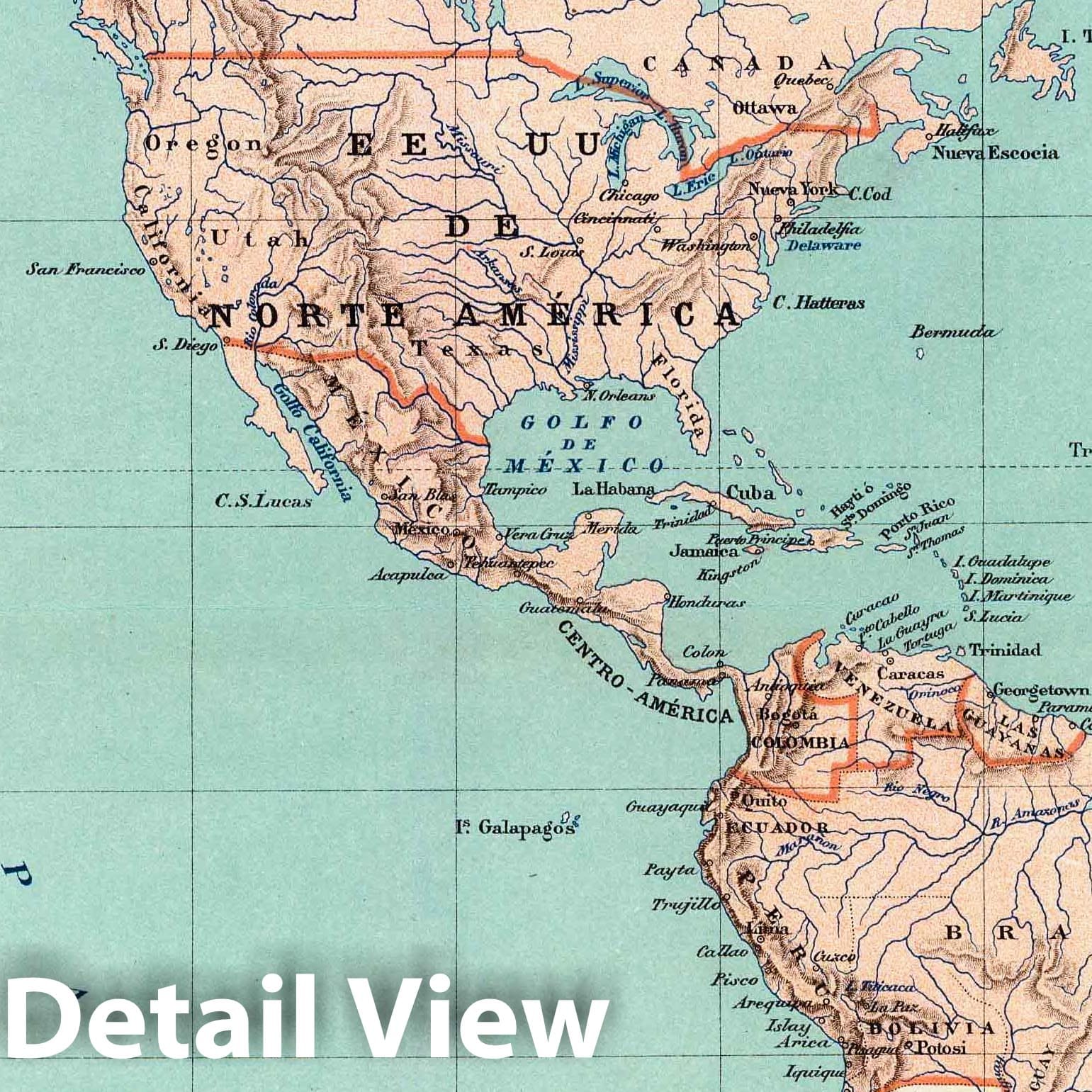 Argentina and the Western Hemisphere - Railroad Map, 1888