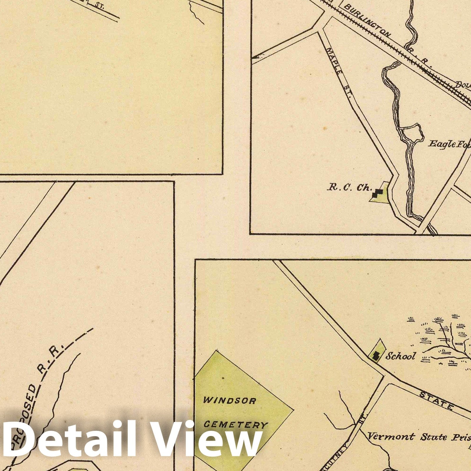 Woodstock, Brandon, Newfane, Windsor, Vermont 1876 Historical Map Print