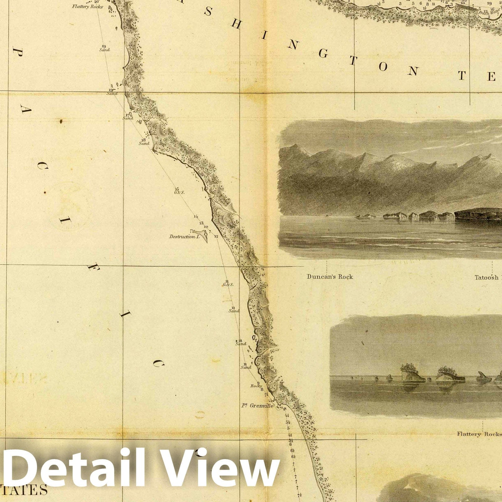 Gray's Harbor to Admiralty Inlet, Washington - Nautical Chart, 1853