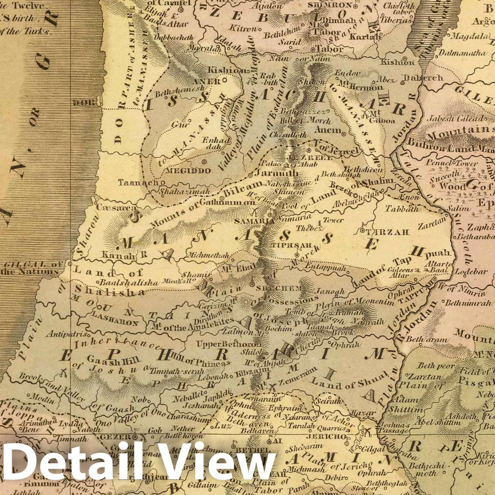 Palestine with Inset of Jerusalem - Railroad Map, 1848