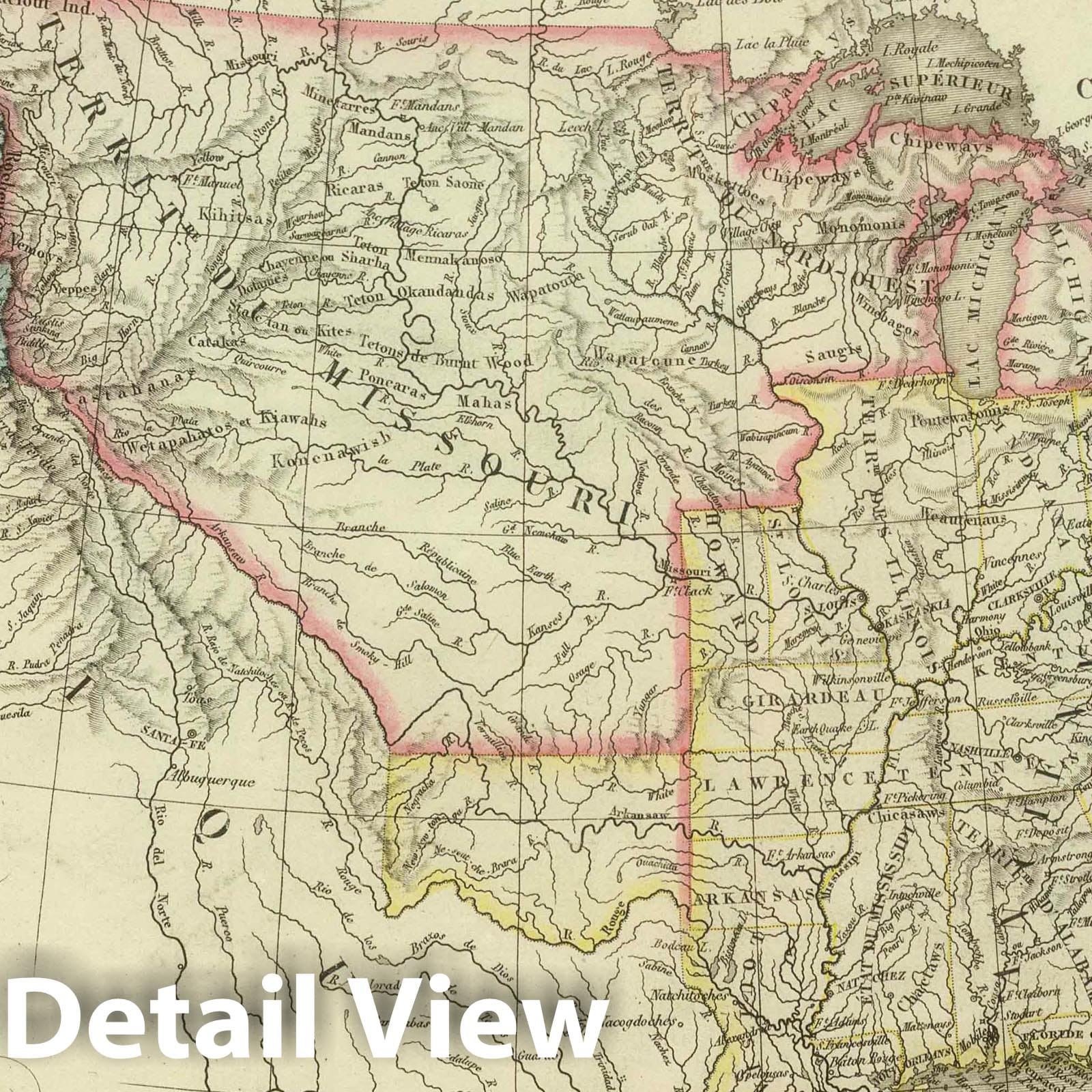 United States of North America, 1825 - Historical Map Print