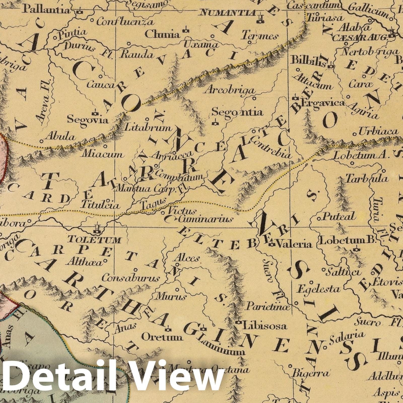 Historic Map : Spain; Portugal, Iberian Peninsula 1815 Hispania Antiqua antea Iberia. , Vintage Wall Art