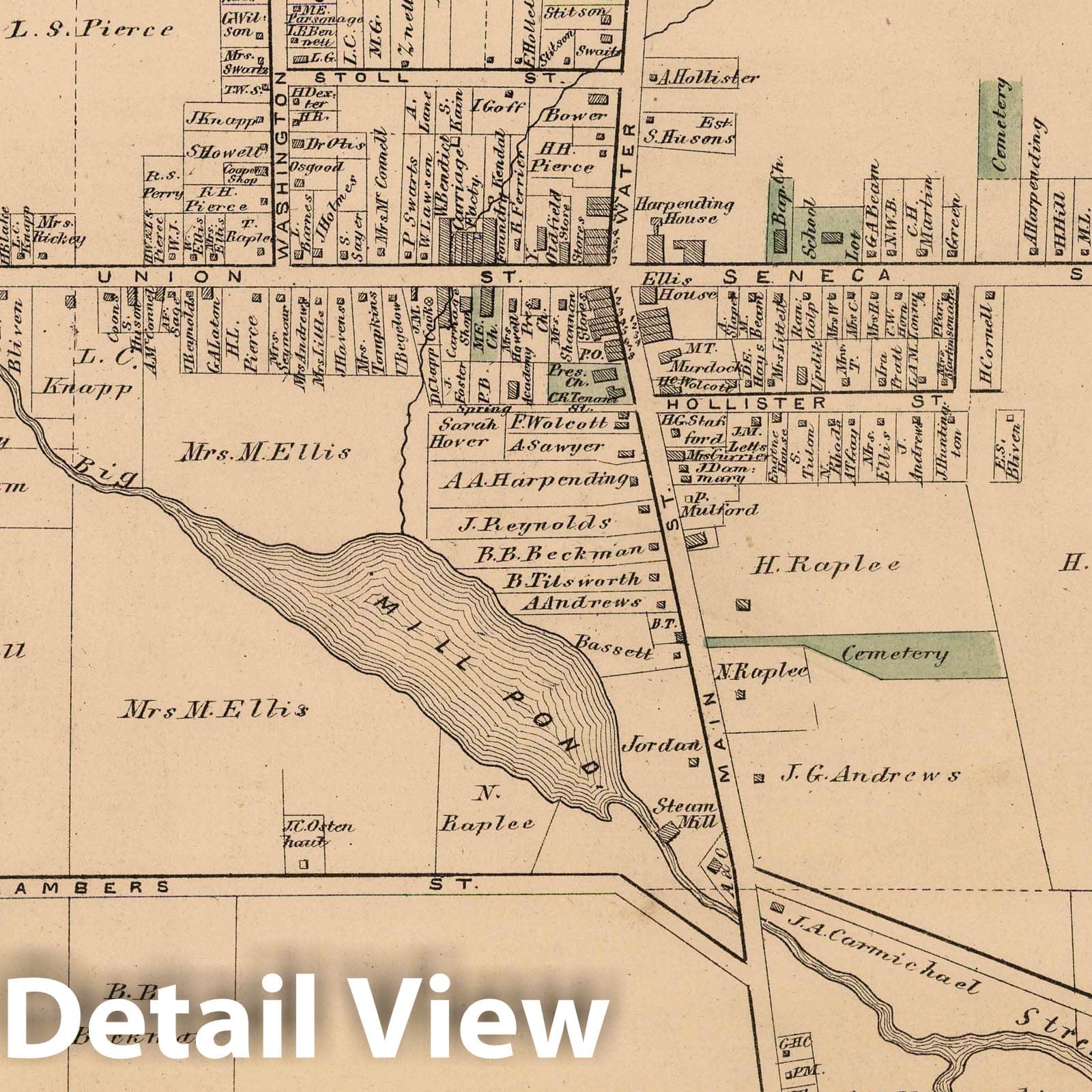 Dundee Township, Yates County, New York - Property Map, 1876