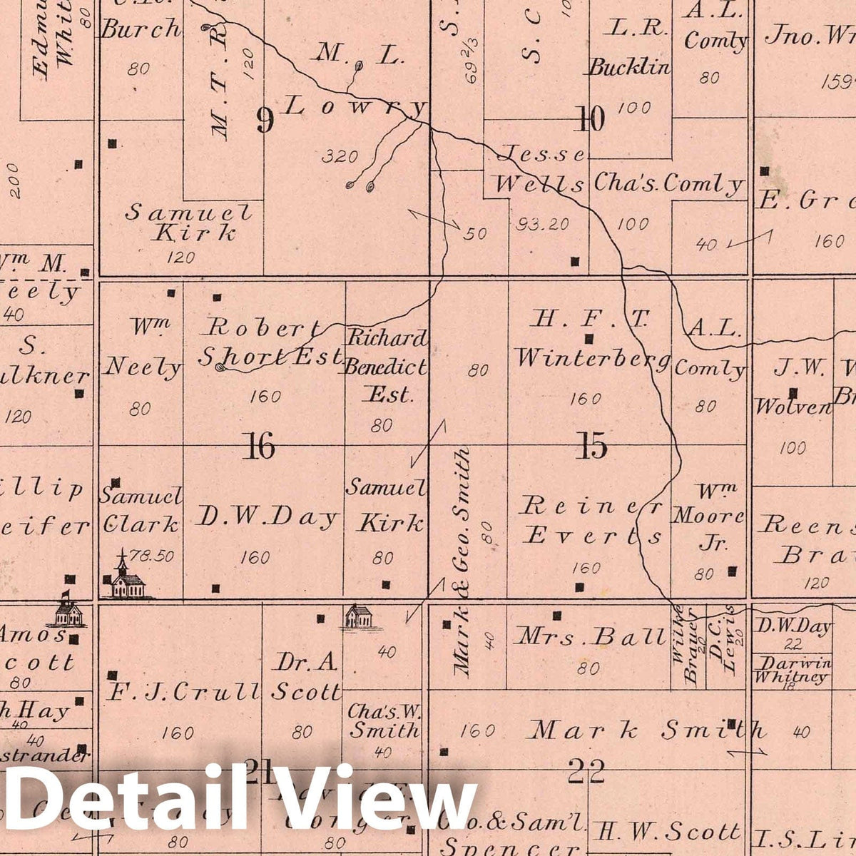 Seward Township - County Map, 1886 - Historical Map Print