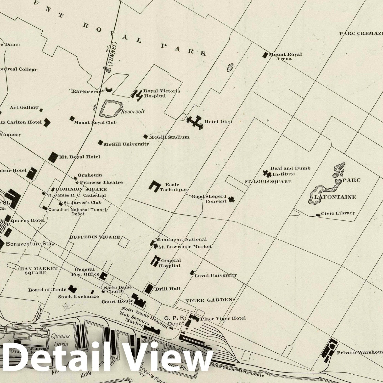 Montreal, Quebec - Railroad Map, 1924 - Historical Map Print