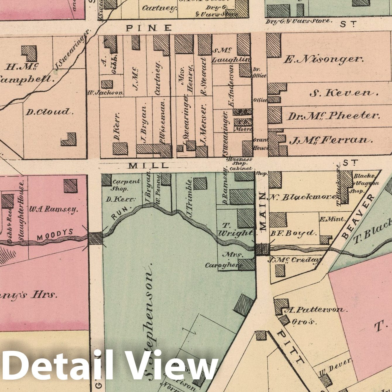 Hookstown, Green Township, Beaver County, Pennsylvania - Property Map, 1876