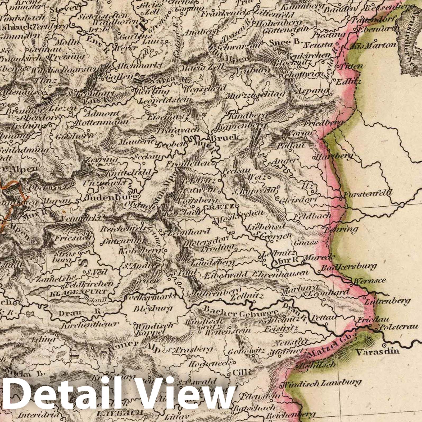 Germany, Southeast - River Map, 1817 - Arrowsmith Atlas Reproduction