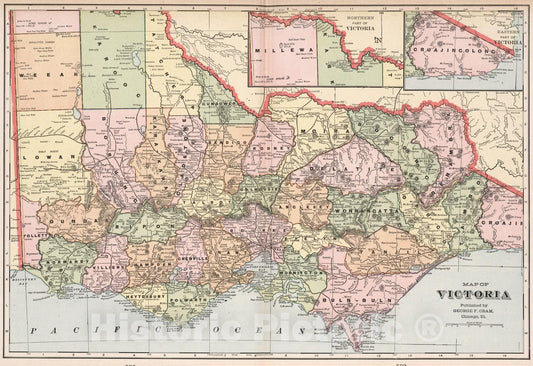 Historic Map : 1901 Map of Victoria - Vintage Wall Art