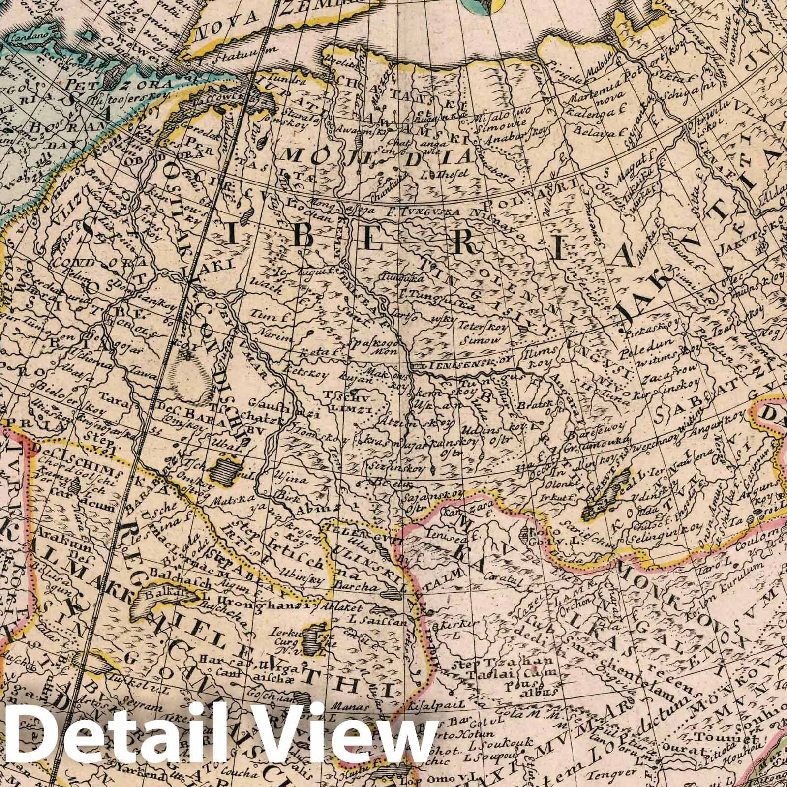 Russia - River Map, 1753 - Historical Map Print