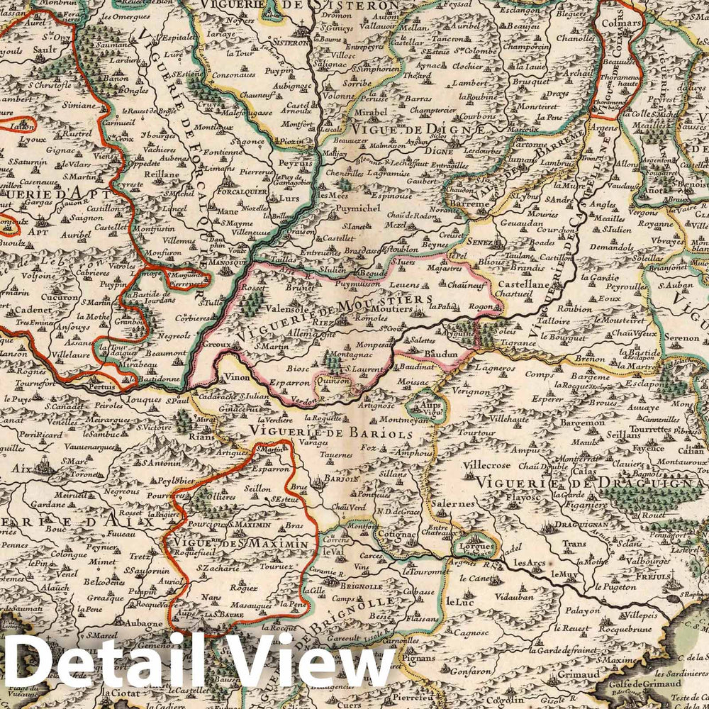 Historic Map : Provence , France 1695 La Provence. , Vintage Wall Art
