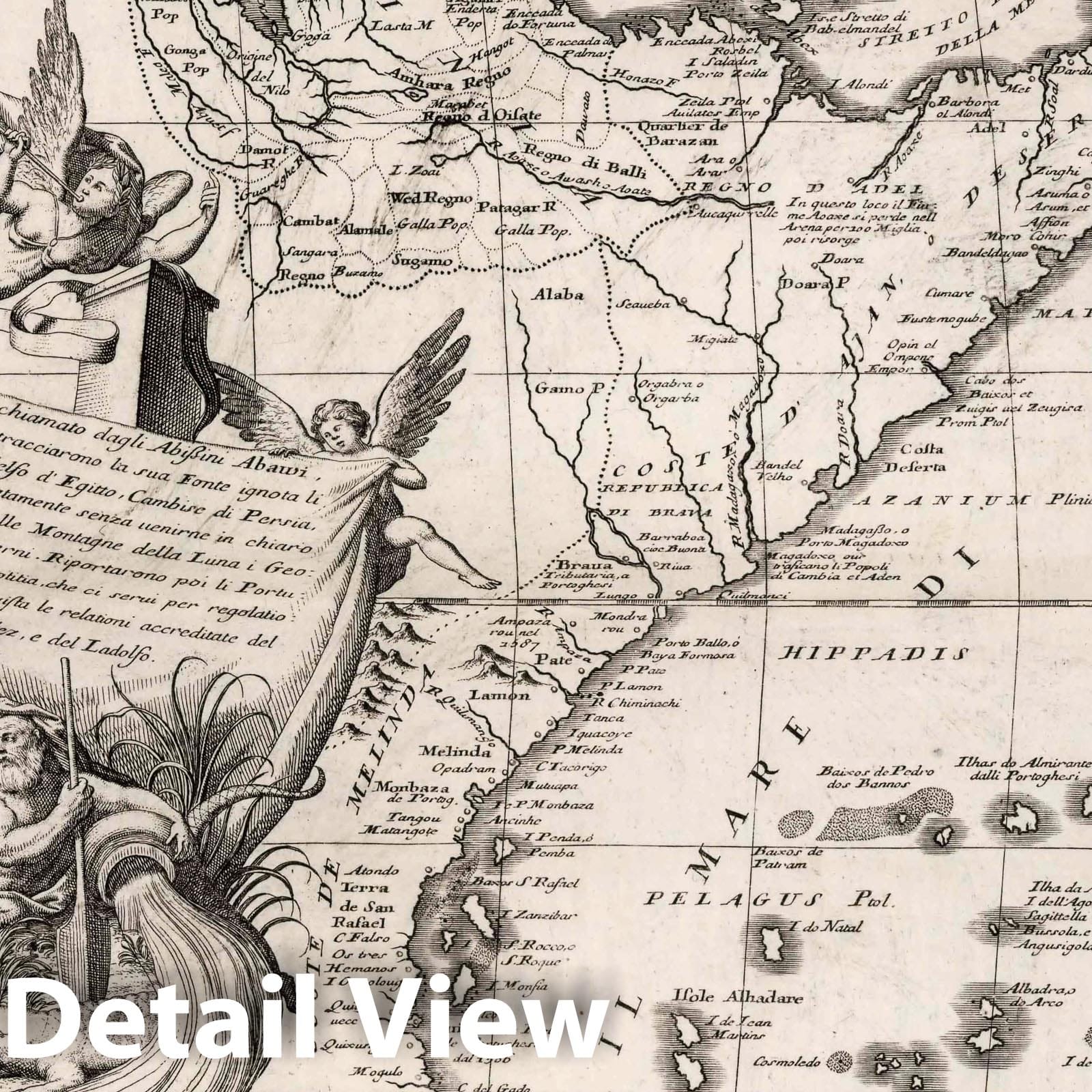 East Africa, Eastern Sheet - River Map, 1693 - Coronelli Atlante Veneto