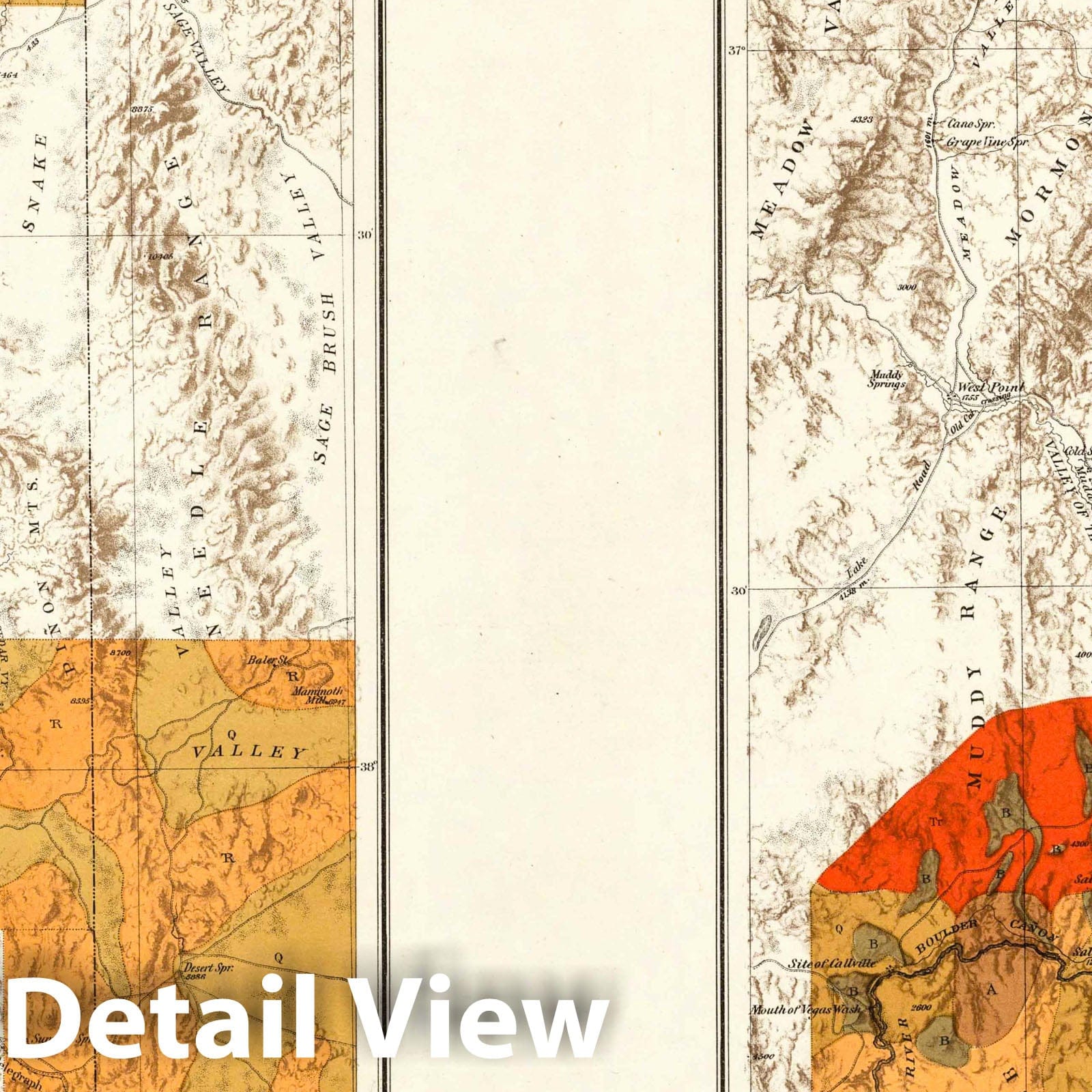 Wheeler Survey: Eastern California, Nevada, Arizona, Utah - Plate No. 58, 1873