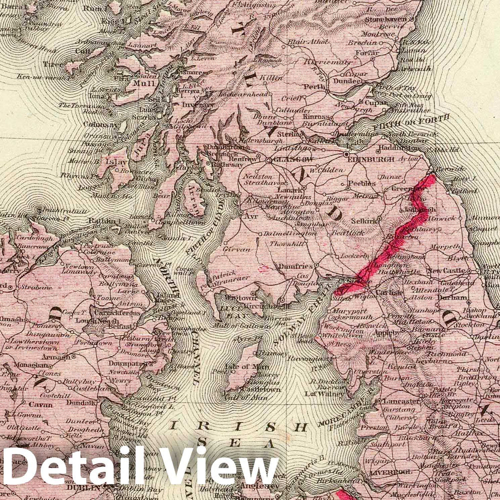Historic Map : 1876 British Isles : Vintage Wall Art