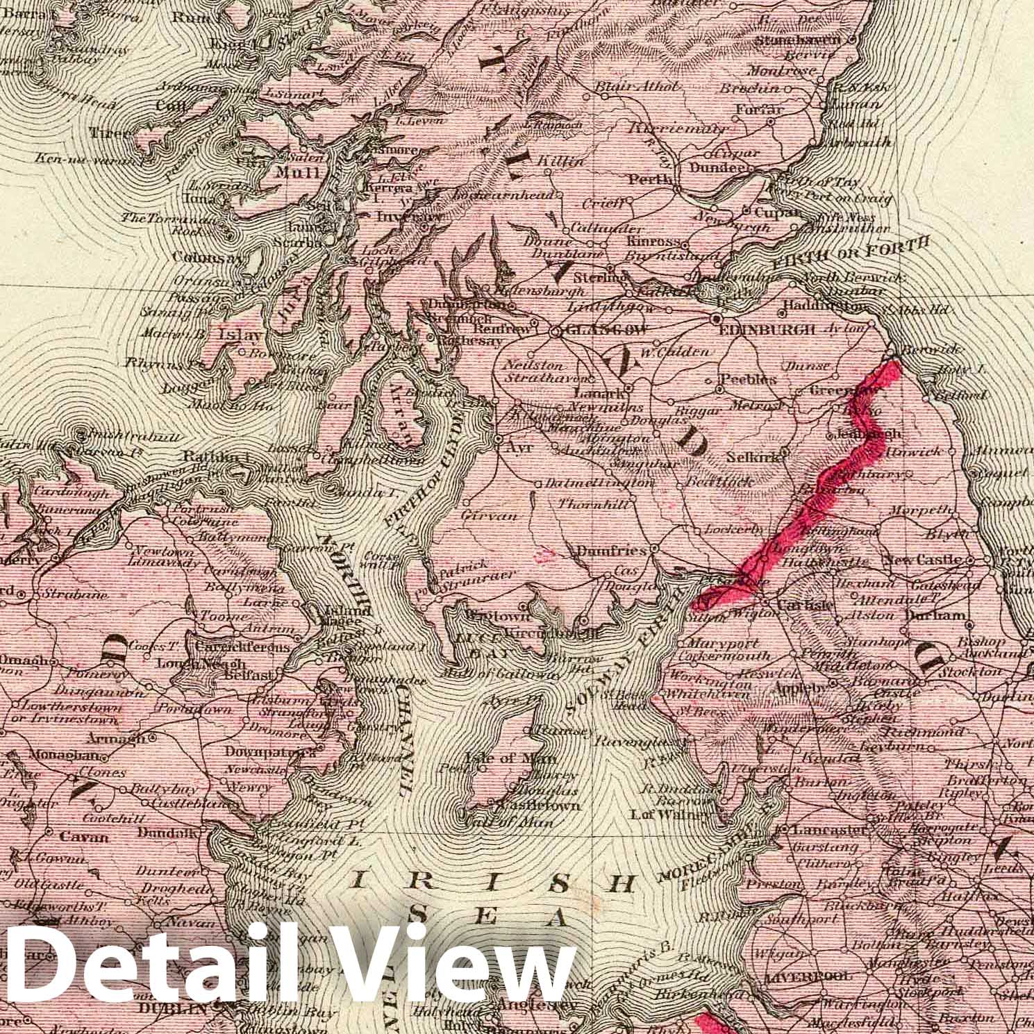 British Isles, 1876 - Historical Map Print