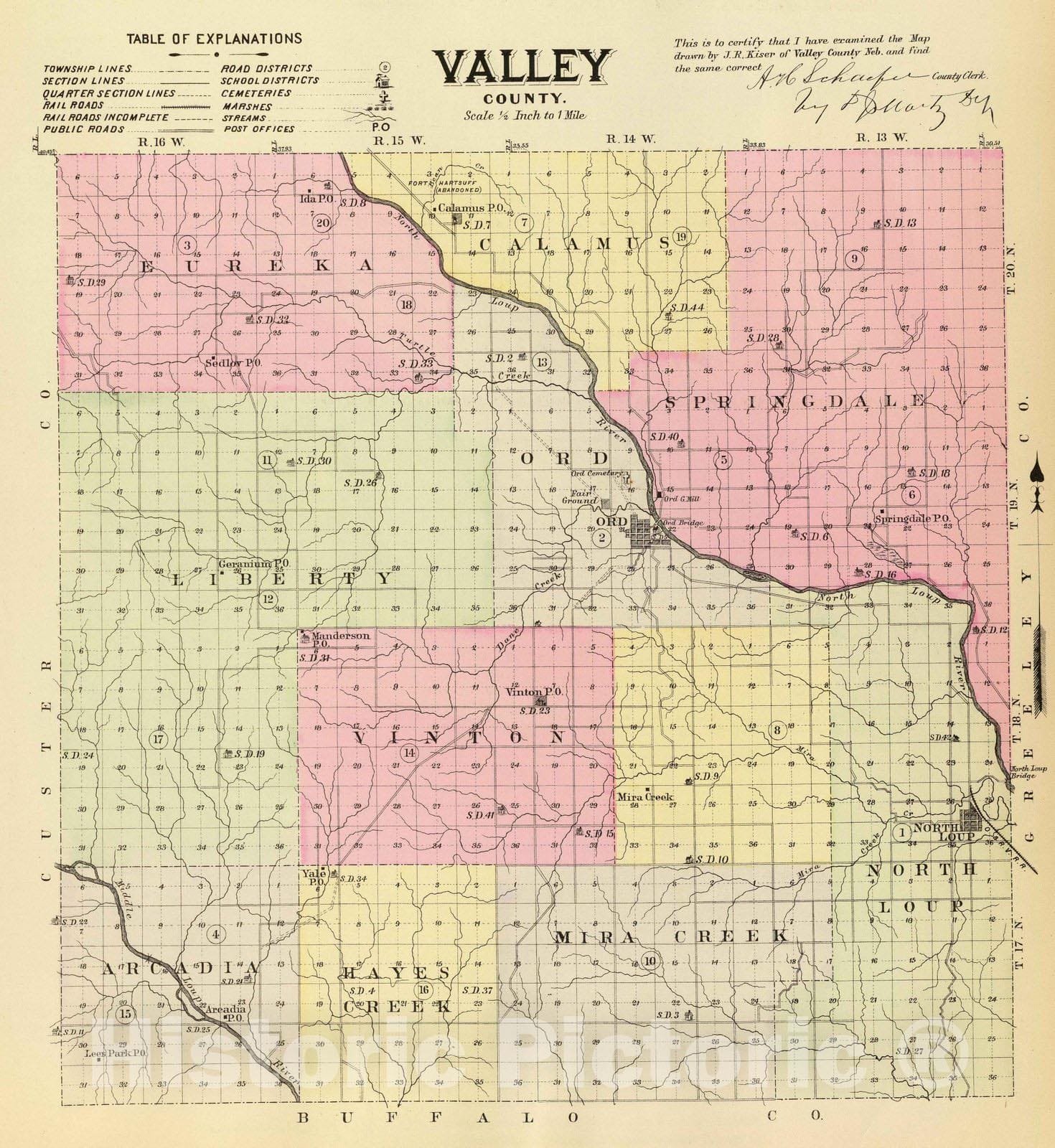 Historic Map : 1885 Valley County. - Vintage Wall Art