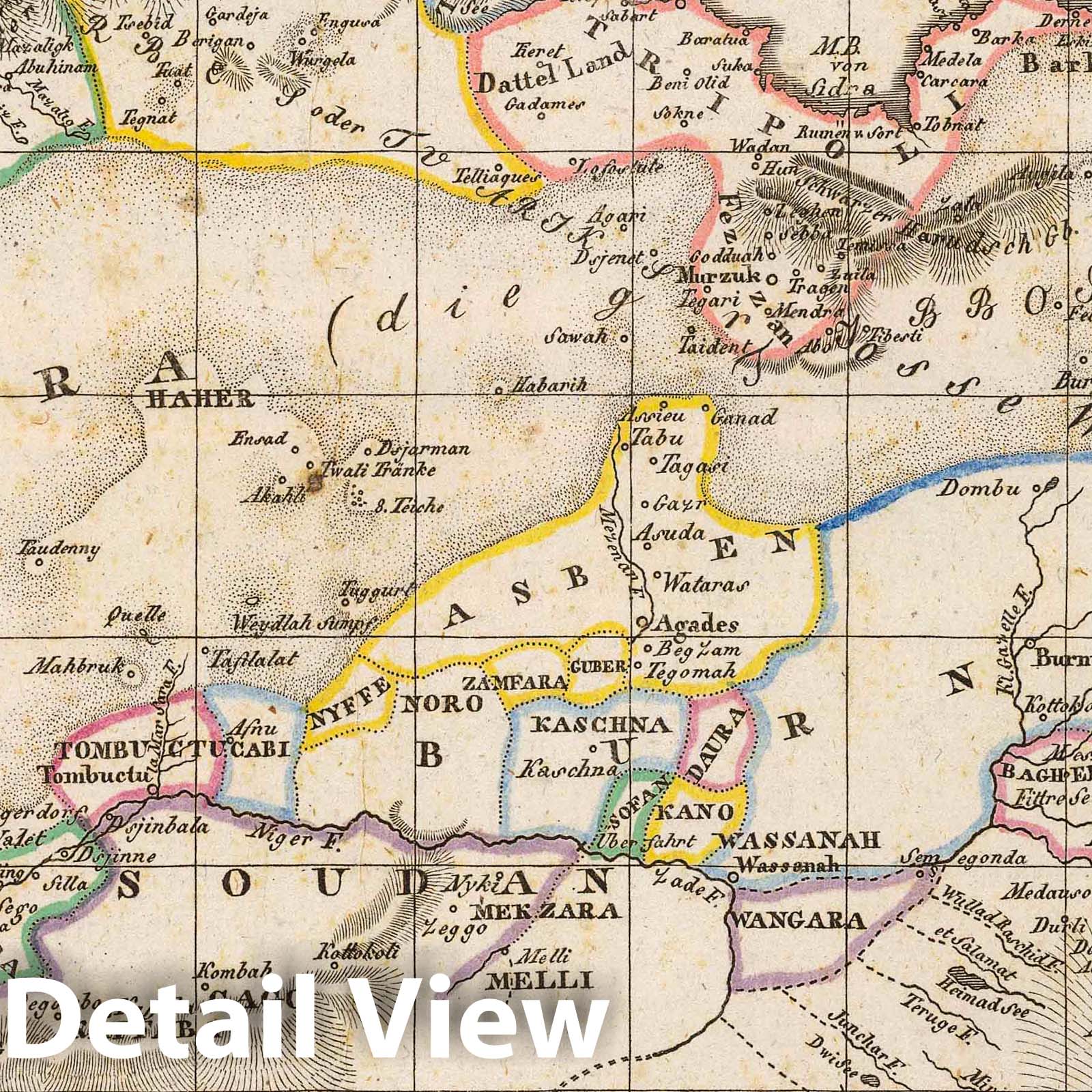 North Africa, 1822 - Historical Map Print from Reichard's Atlas