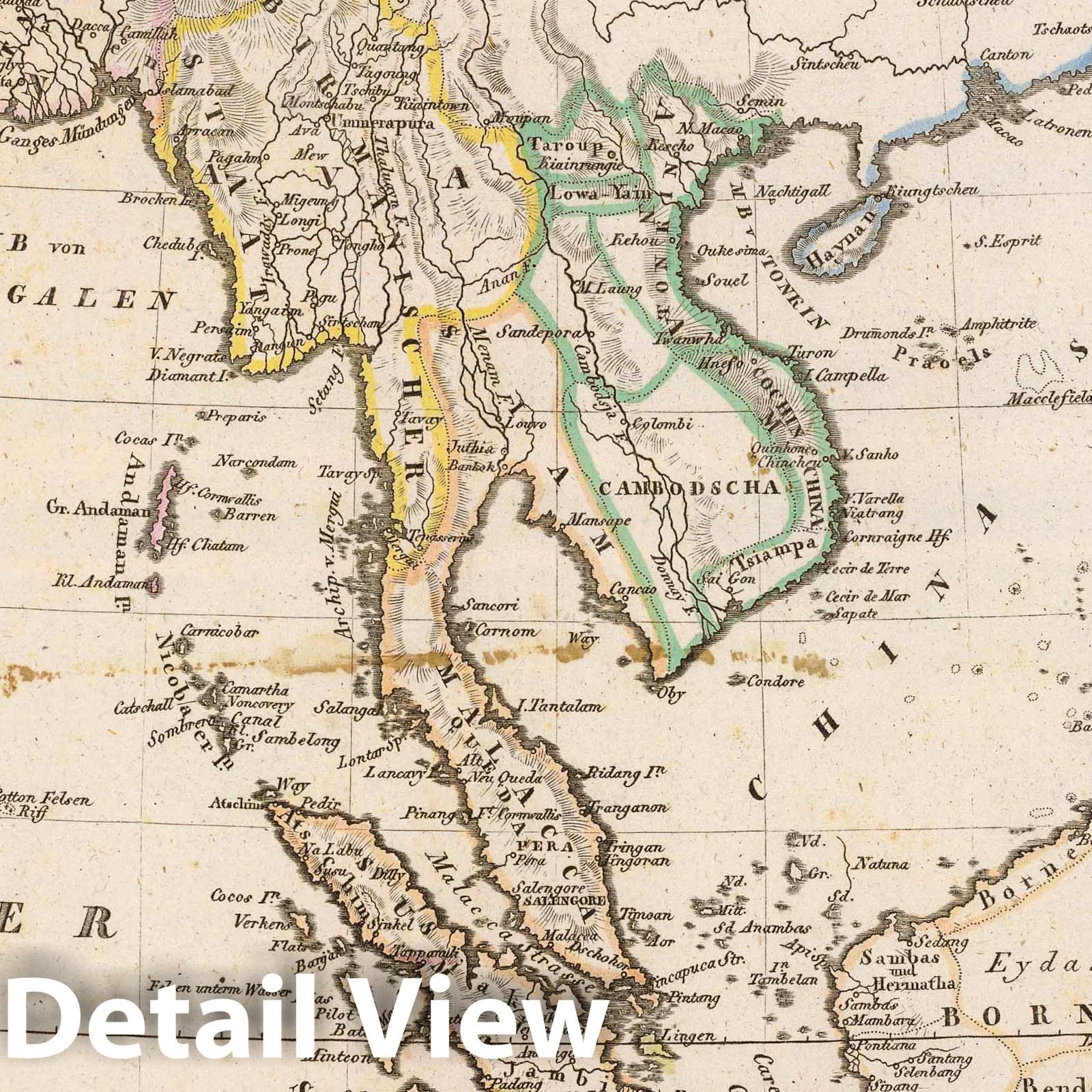 East Indies (South and Southeast Asia) 1822 Historical Map Print
