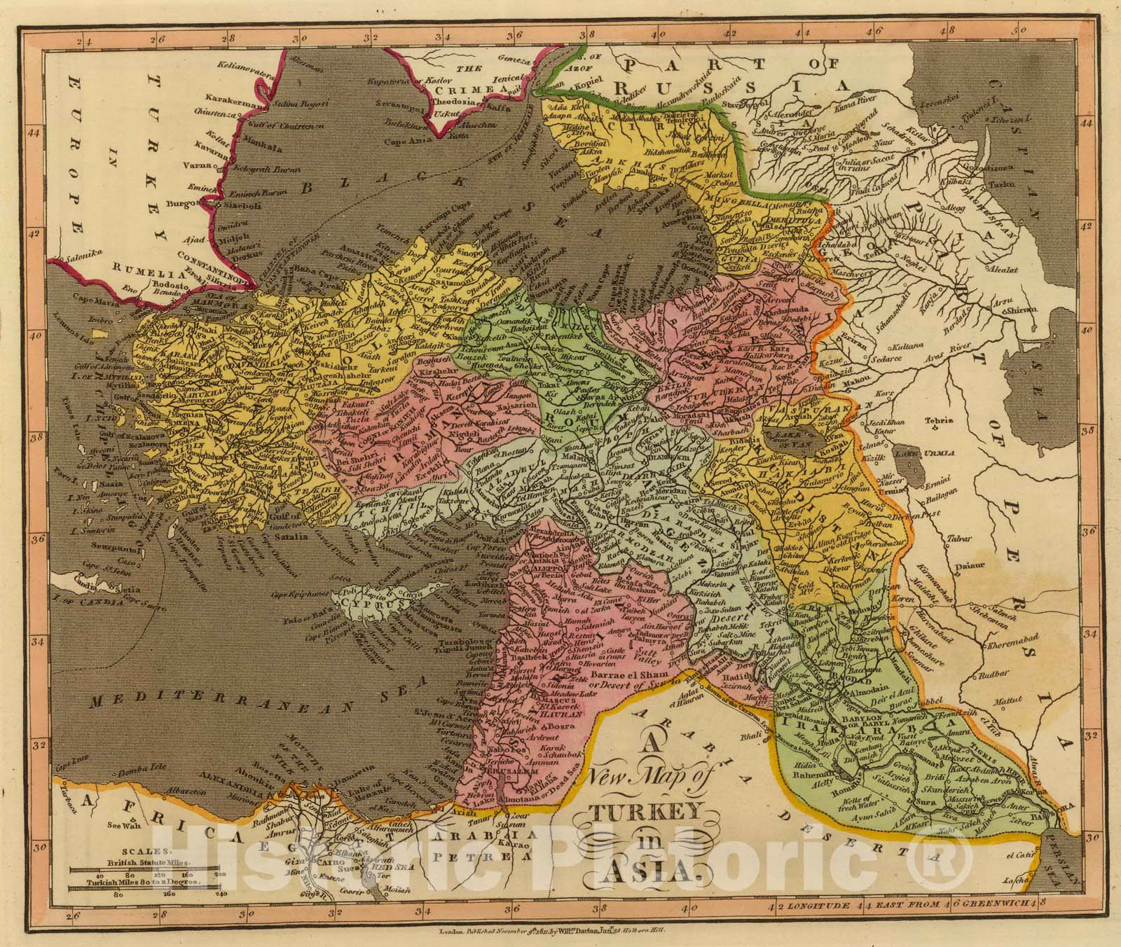 Historic Map : 1811 Turkey in Asia. v1 - Vintage Wall Art