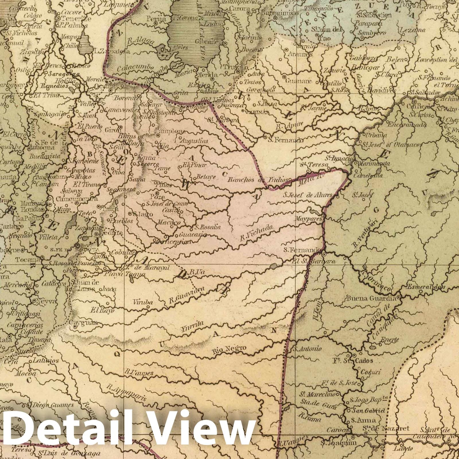 Colombia, Venezuela, and Ecuador - Railroad Map, 1848